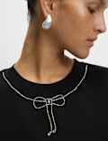 Bow embellished jersey tee