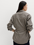 Pure Cotton Checked Drawcord Waist Shirt