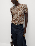 Printed Puff Sleeve Top