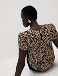 Printed Puff Sleeve Top