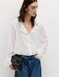 Broderie Frill Detail Blouse