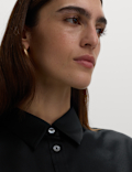 Satin Collared Button Through Shirt