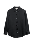 Satin Collared Button Through Shirt