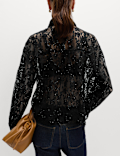 Lace Embellished Detail Collared Shirt