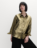 Foil Print Collared Shirt