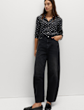 Foil Print Collared Shirt