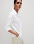 Pure Cotton Embroidered Collared Shirt