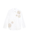 Pure Cotton Embroidered Collared Shirt