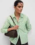 Pure Cotton Striped Collared Shirt