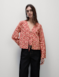 Pure Cotton Printed Tie Front Top