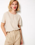 Round Neck Short Sleeve Shell Top