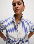 Pure Cotton Striped Collared Shirt