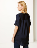 V-Neck Longline Short Sleeve Tunic