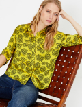 Printed Satin Oversized Shirt