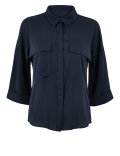 Oversized Satin 3/4 Sleeve Shirt