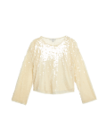 Sequin Round Neck Blouse