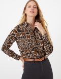 Animal Print Button Detail Shirt