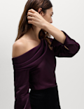 Satin Off The Shoulder Top