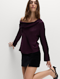 Satin Off The Shoulder Top