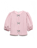 Polka Dot Embellished Bow Top