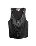 Faux Leather Studded Top