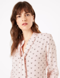 Moth Print Long Sleeve Blouse