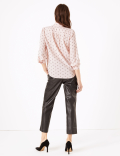 Moth Print Long Sleeve Blouse