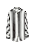 Satin Striped Collared Button Through Shirt