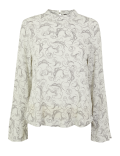 Woven Swirl Print Long Sleeve Top