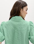Pure Cotton Embroidered Button Through Shirt