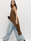 Draped Halter Neck Longline Top