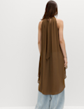 Draped Halter Neck Longline Top