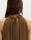 Draped Halter Neck Longline Top