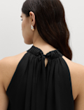 Draped Halter Neck Longline Top