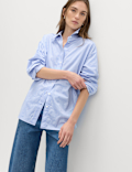 Pure Cotton Striped Oversized Shirt