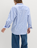 Pure Cotton Striped Oversized Shirt