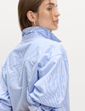 Pure Cotton Striped Oversized Shirt