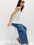 Square Neck Peplum Top