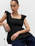 Square Neck Peplum Top