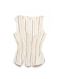 Pure Cotton Striped Shirred Waisted Top