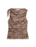 Checked Asymmetric Tie Detail Top