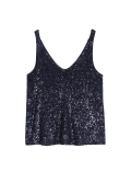 Sequin V-Neck Cami Top