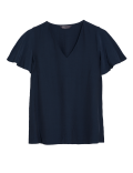V-Neck Flutter Sleeve Top