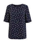 Polka Dot Bib Front Blouse