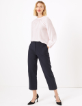 Gathered High Neck Blouse