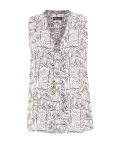 Printed V-Neck Sleeveless Shell Top