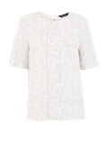 Floral Pleat Front Short Sleeve Blouse