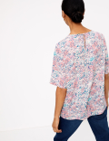 Floral Woven Pleat Front Top