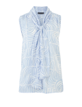 Printed Tie Neck Sleeveless Shell Top