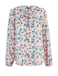 Floral Tie Neck Long Sleeve Blouse